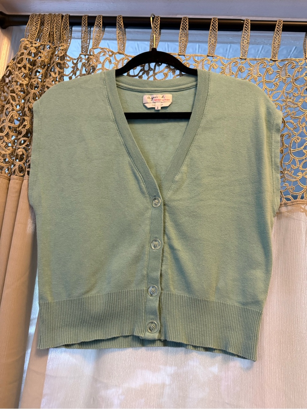 Agnes B Vest Cardigan 100% cotton
